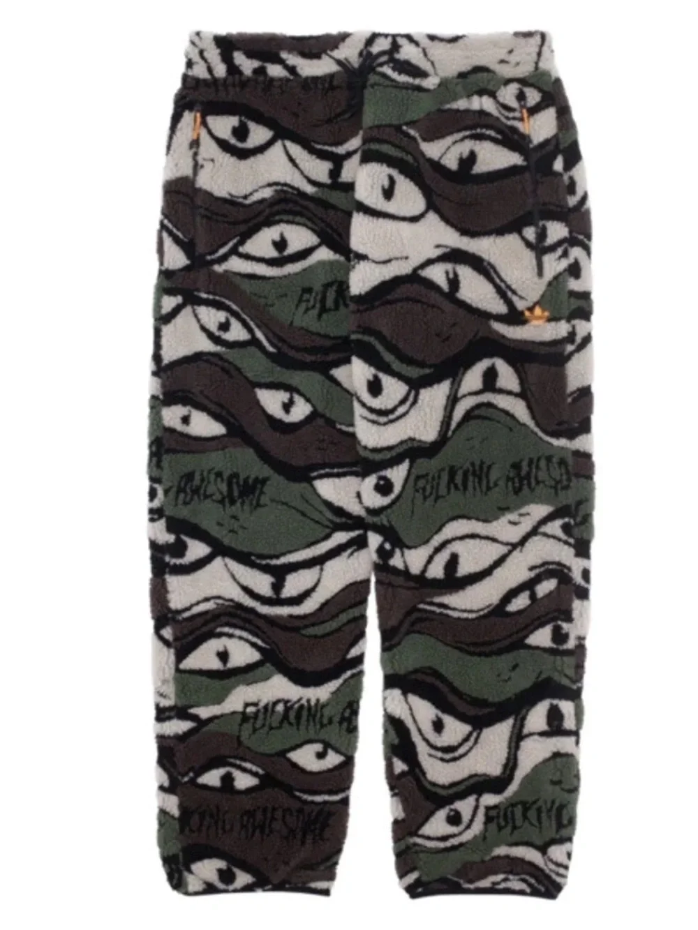 FA X Adidas Jason Dill Eye/Camouflage , Orange Zip & Sherpa Joggers Size XLarge